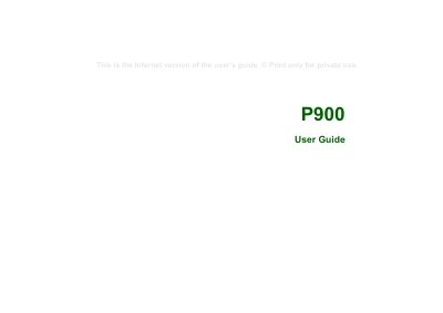Sony Ericsson P900 User Manual - cover page