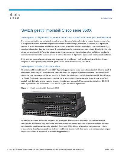 Cisco 350X Series Managed Stackable Switches Data Sheet