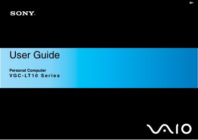 Sony VGC-LT10 User Guide - cover page