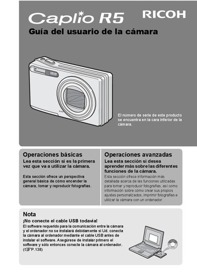 Ricoh Caplio R5 Camera User Manual - cover page