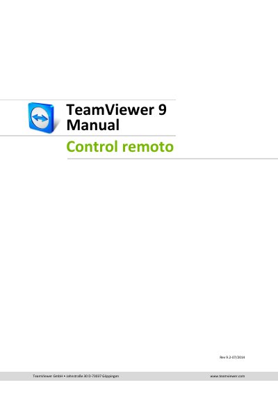 TeamViewer 9 Remote Control User Manual - cover page