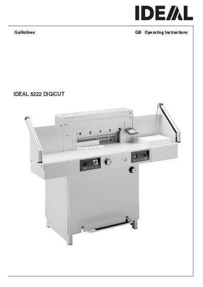 IDEAL 5222 DIGICUT Guillotine Operating Instructions - cover page