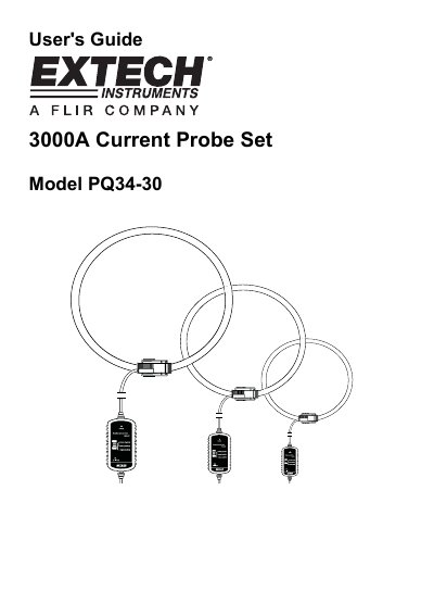 Extech PQ34-30 Current Probe Set User's Guide - cover page