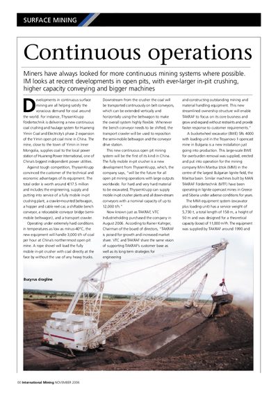 Surface Mining Continuous Operations Manual - cover page