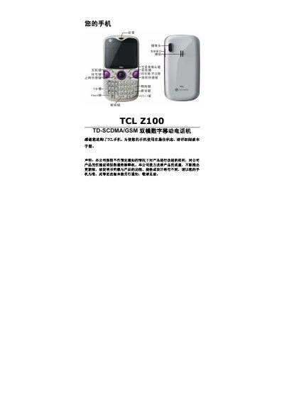 TCL Z100 Phone User Manual - cover page