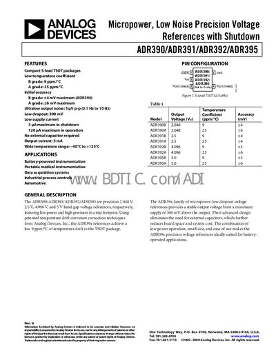 Analog Devices ADR390/ADR391/ADR392/ADR395 Handbook - cover page