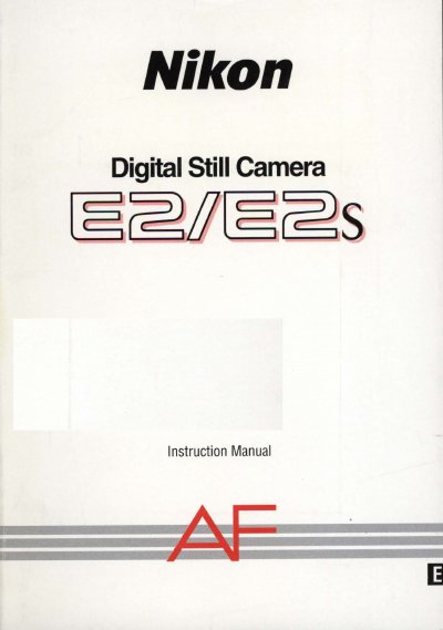 Nikon E2/E2s Digital Still Camera User Manual - cover page