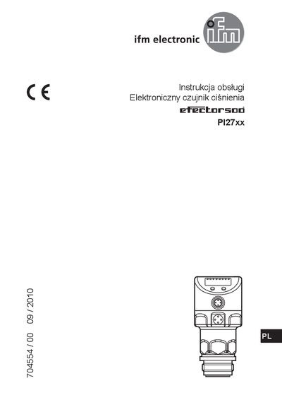 IFM PI27xx Series Pressure Sensor User Manual - cover page