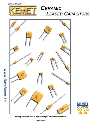 KEMET Ceramic Leaded Capacitors Product Leaflet - cover page
