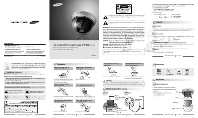 Samsung SCD-2010/2030 Mini Dome Camera User Manual - cover page