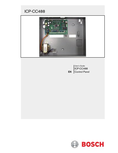 Bosch ICP-CC488 Control Panel User Manual - cover page