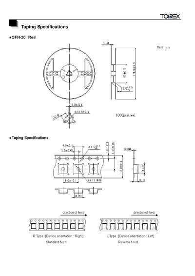 Torex QFN-20 Reel Manual