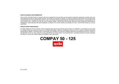 Aprilia COMPAY 50-125 F-E Owner's Manual