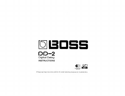 BOSS DD-2 Digital Delay Pedal Instructions - cover page