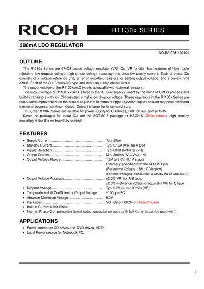 RICOH R1131x SERIES Guide(1) - cover page