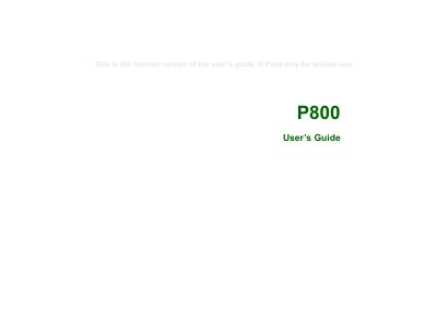 Sony Ericsson P800 User Manual