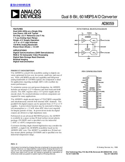 ANALOG DEVICES AD9059 handbook(1) - cover page