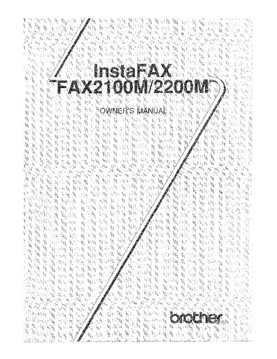 Brother FAX-2100M Owner's Manual