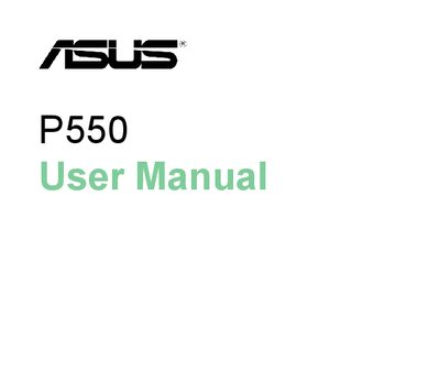 ASUS P550 User Manual - cover page