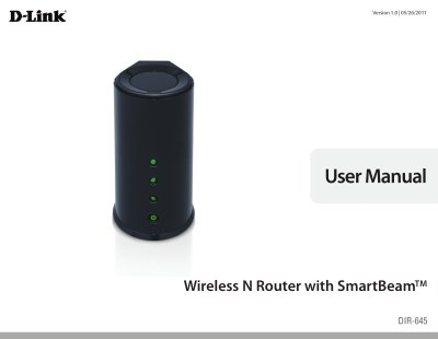 D-Link DIR-645 Wireless N Router User Manual - cover page