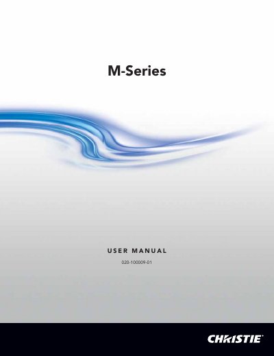 Christie M-Series Projector User Manual - cover page