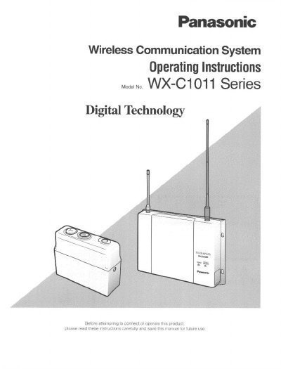 Panasonic WX-C1011 Series Wireless Communication System Operating Instructions - cover page