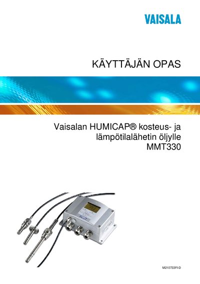 Vaisala MMT330 Humidity and Dew Point Transmitter User Guide - cover page