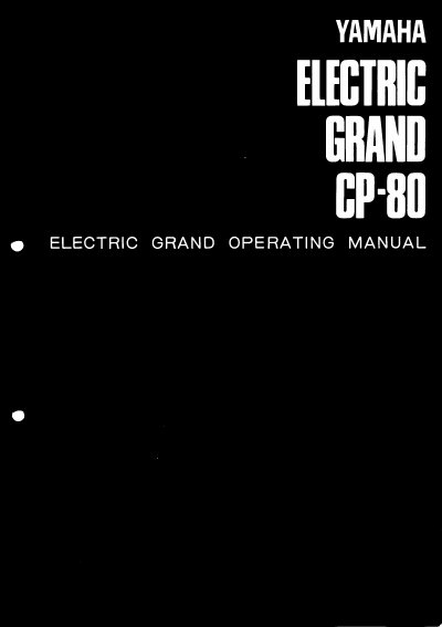 Yamaha CP-80 Electric Grand Operating Manual - cover page