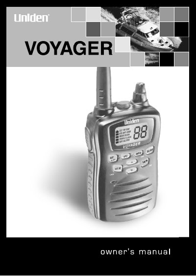 Uniden VOYAGER VHF Marine Radio User Manual - cover page