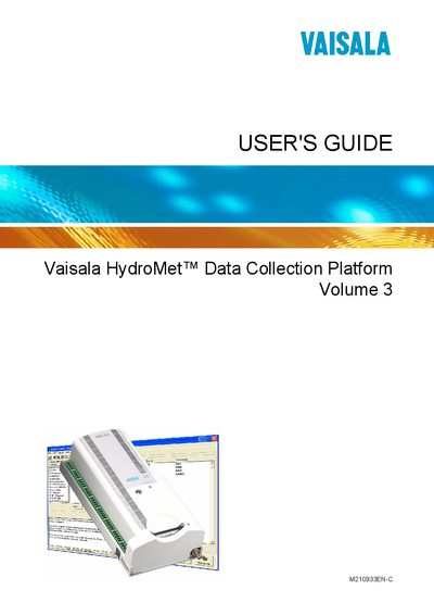 Vaisala HydroMet Data Collection Platform User Manual - cover page