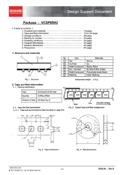ROHM VCSP85H2 Design Support Document - cover page
