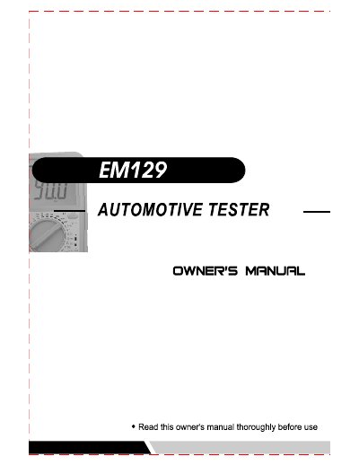 Eastern Intelligent Meter ZX Automotive Tester Owner's Manual - cover page