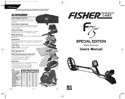 Fisher F75 Limited Metal Detector Operating Manual - cover page