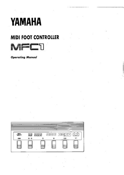 Yamaha MFC1 MIDI Foot Controller Operation Manual - cover page