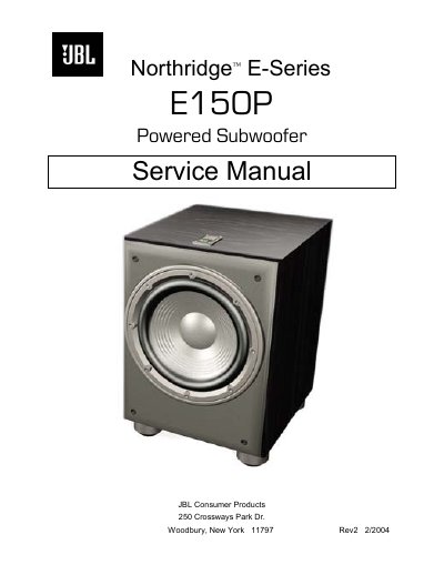 JBL Northridge E-Series E150P Powered Subwoofer Service Manual - cover page