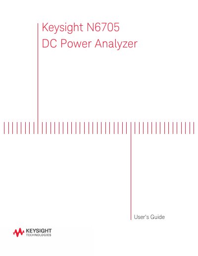 Keysight N6705 DC Power Analyzer User's Guide