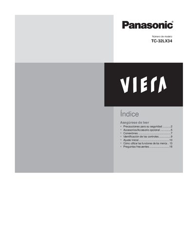 Panasonic TC-L32X34 Television Manual(1) - cover page