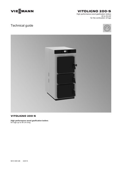 VIESMANN VITOLIGNO 200-S High Performance Wood Gasification Boilers Technical Guide