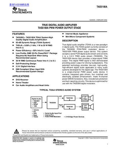 TEXAS INSTRUMENTS TAS5101 handbook(1)