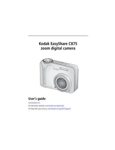 Kodak EasyShare C875camera Manual - cover page