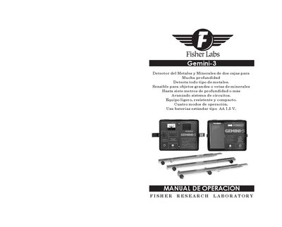 Fisher GEMINI-3 Metal Detector Operation Manual - cover page