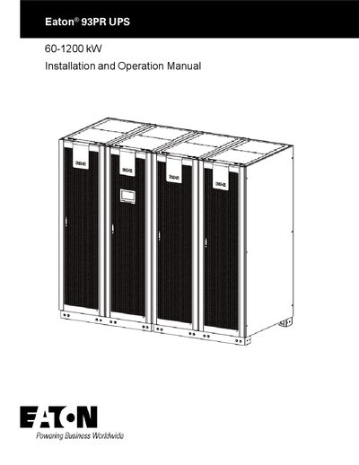 Eaton 93PR UPS Installation and Operation Manual