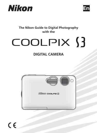 Nikon COOLPIX S3 User Manual - cover page