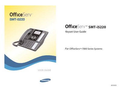 Samsung SMT-i5220 OfficeServ Keyset User Guide - cover page