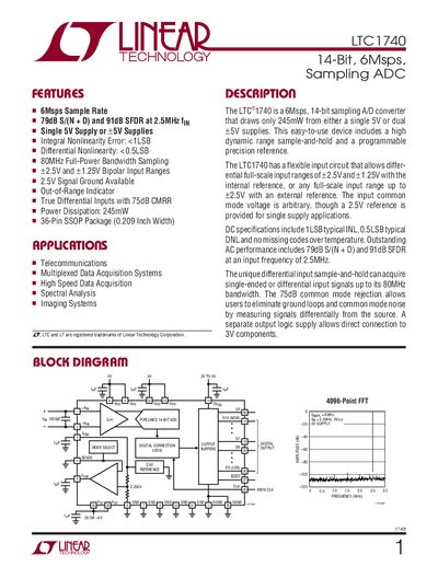 Linear Technology LTC1740 Datasheet - cover page