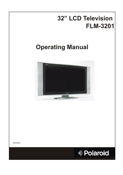 Polaroid FLM-3201 LCD Television User Manual - cover page