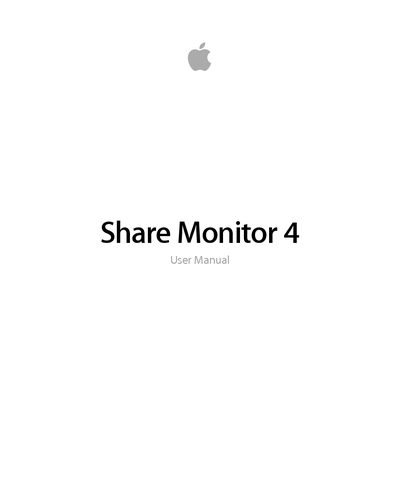 Apple Share Monitor 4 User Manual - cover page