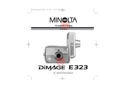 Minolta DIMAGE E323 Digital Camera Instruction Manual - cover page