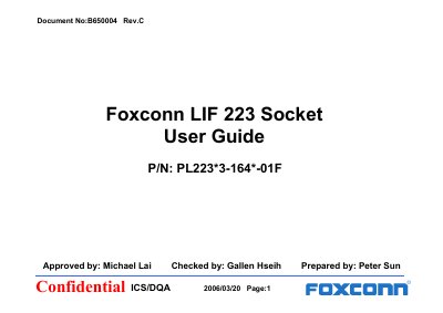 Foxconn LIF 223 Socket User Manual - cover page