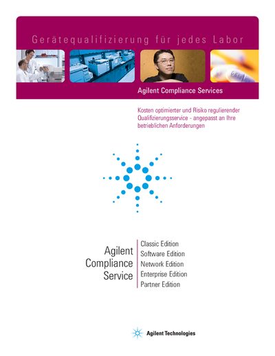 Agilent Compliance Services Brochure - cover page